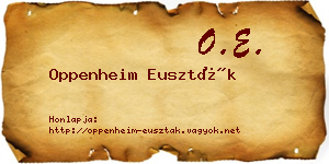Oppenheim Euszták névjegykártya